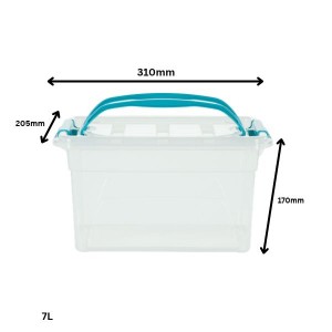 Whitefurze Clip Carry Box 3pc Set (5  7 & 13 Litre)